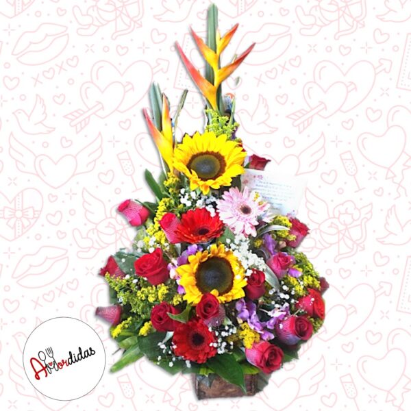 Arreglo de flores a Domicilio Bogotá – Mix de Flores con Girasoles